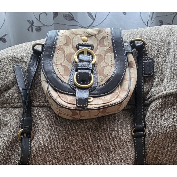 Vintage Coach Monogram Crossbody Bag - Picture 1 of 6